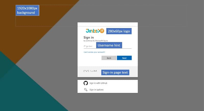 Office 365 login page with Jinba IT branding