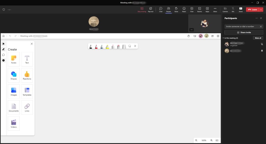 Whiteboard in Teams Meeting