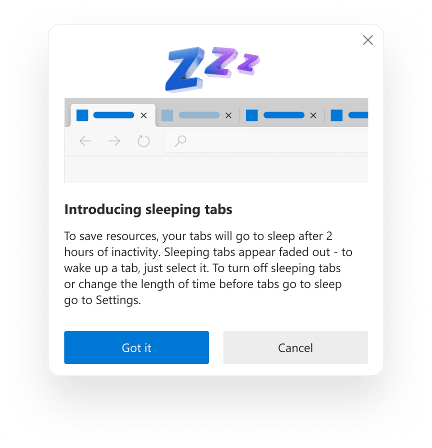 Microsoft Edge sleeping tabs